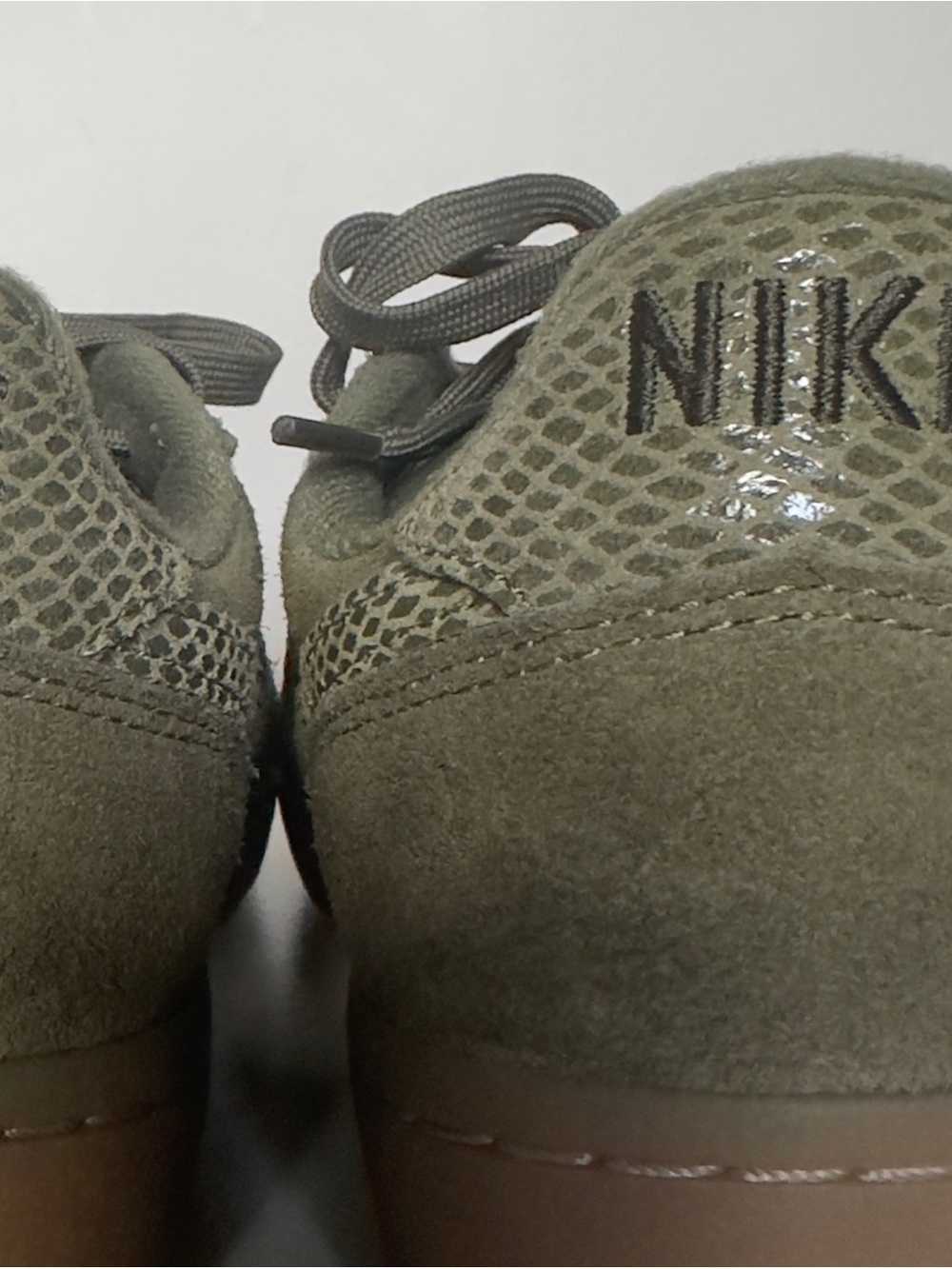 Nike Olive Green Suede & Mesh Women's Sneakers